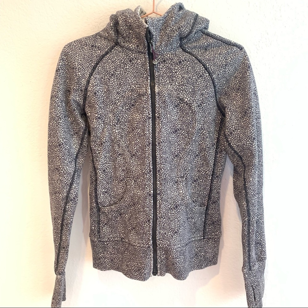lululemon athletica Black and White Speckled Full‑Zip Hoodie